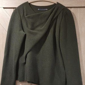 ZARA  Long Sleeve Women's Top Blouse, dark green, size M